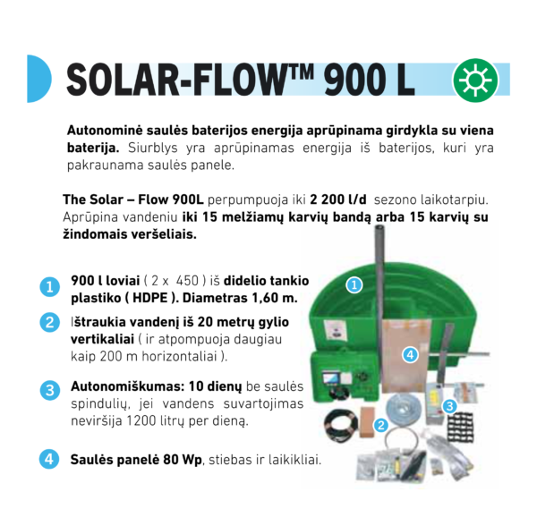 SOLAR-FLOW 900 L girdykla su 1 baterija - Image 8
