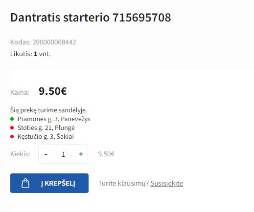 Prekės likutis
