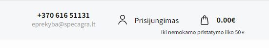 Pristatymas iki 50eur